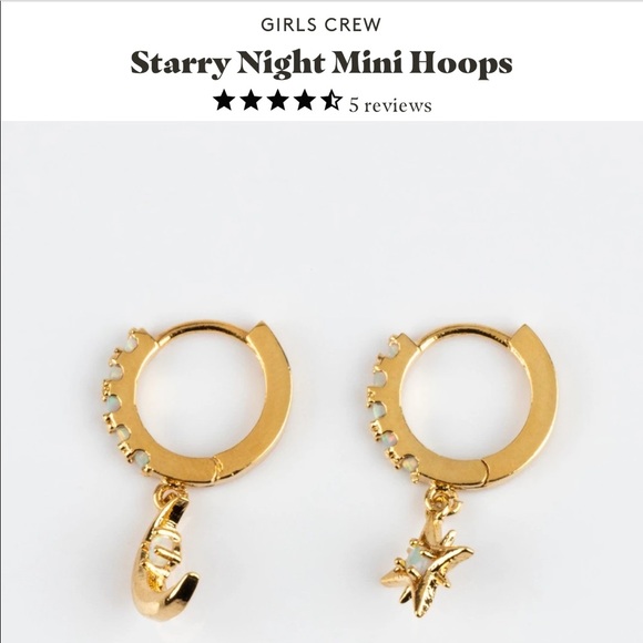Starry Night Mini Gold Opal Hoops Earrings Huggies - Picture 15 of 16
